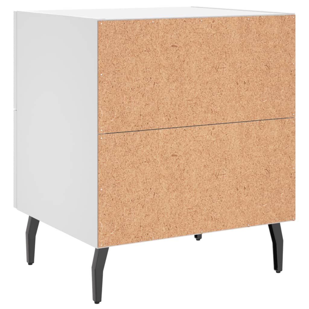 Sengeborde 2 stk Hvidt 40x35x47,5 cm træmateriale