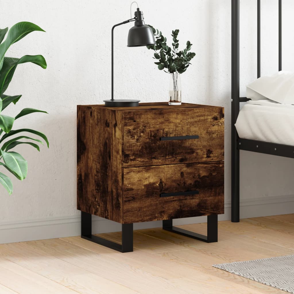 Sengebord røget eg 40x35x47,5 cm træmateriale