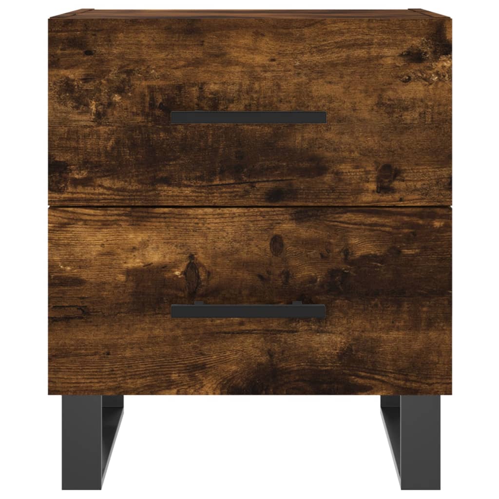 Sengeborde 2 stk Røget eg 40x35x47,5 cm træmateriale