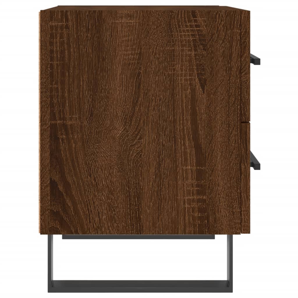 Sengeborde 2 stk. Brun eg look 40x35x47,5cm træmateriale