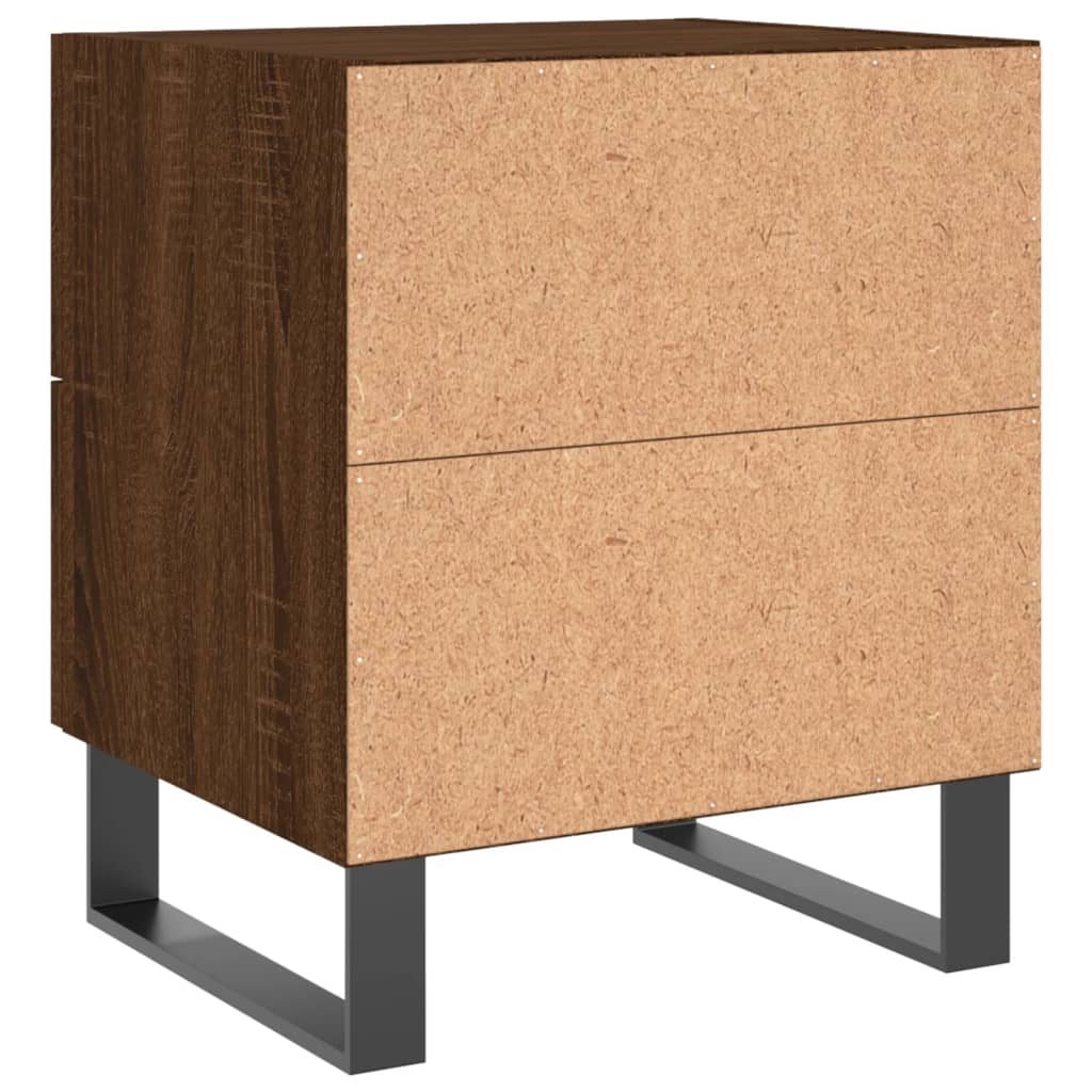 Sengeborde 2 stk. Brun eg look 40x35x47,5cm træmateriale