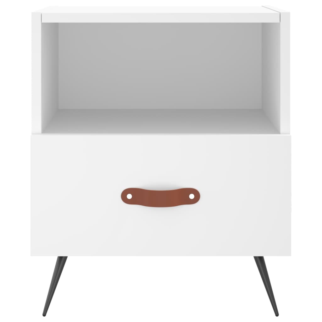 Sengebord Hvid 40x35x47,5 cm Træ Materiale