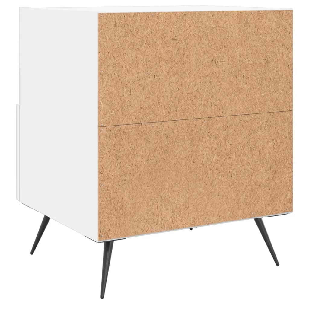 Sengebord Hvid 40x35x47,5 cm Træ Materiale