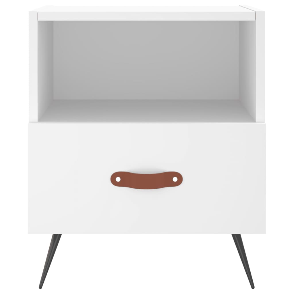 Sengeborde 2 stk Hvidt 40x35x47,5 cm træmateriale