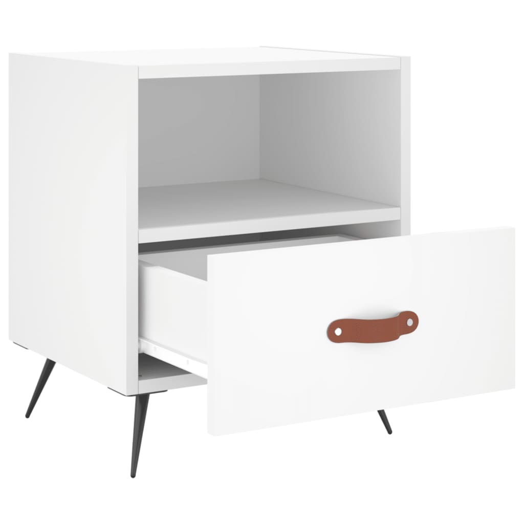 Sengeborde 2 stk Hvidt 40x35x47,5 cm træmateriale