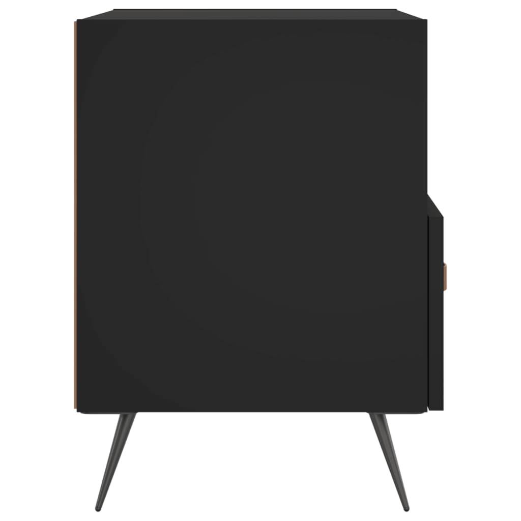 Sengeborde 2 stk Sort 40x35x47,5 cm træmateriale