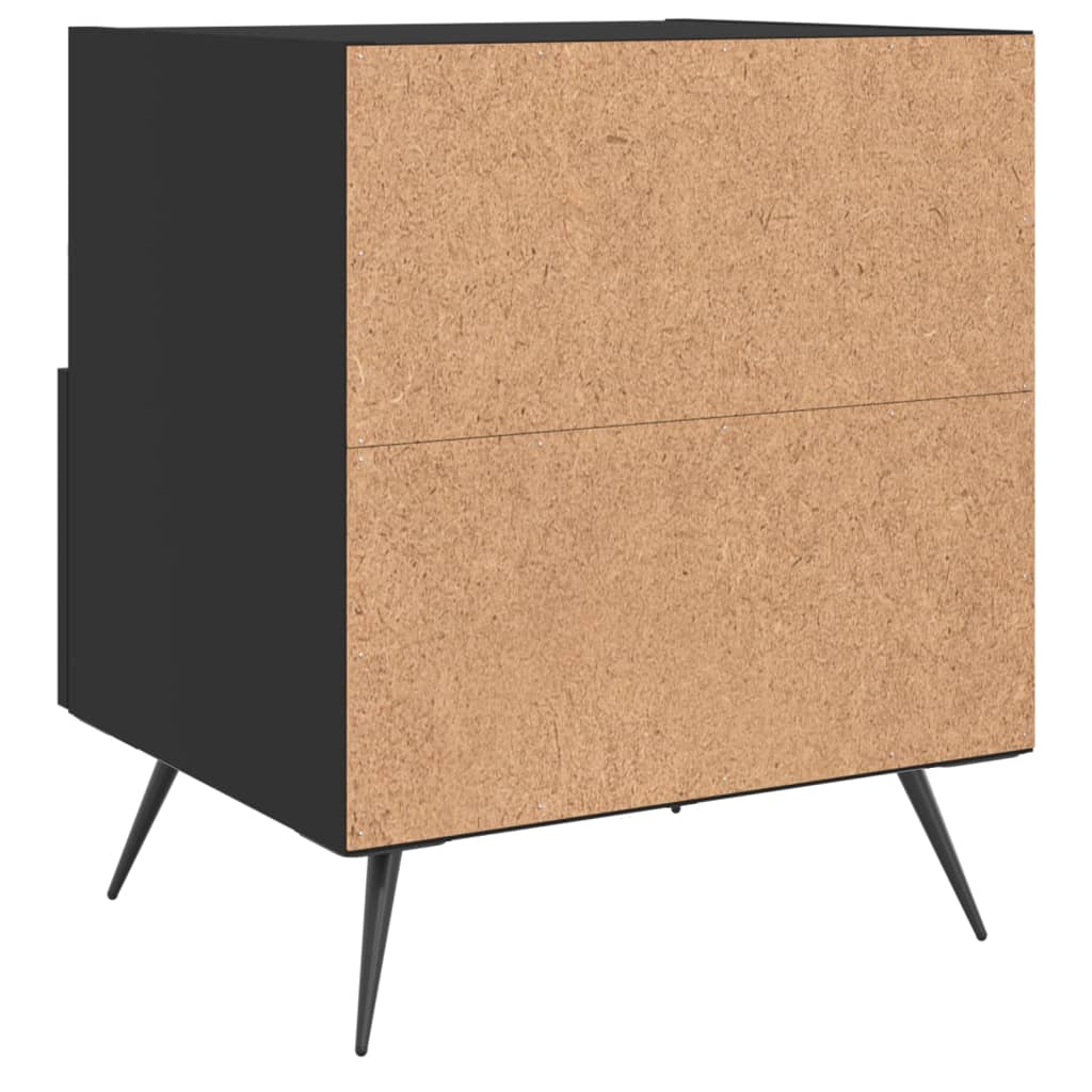 Sengeborde 2 stk Sort 40x35x47,5 cm træmateriale