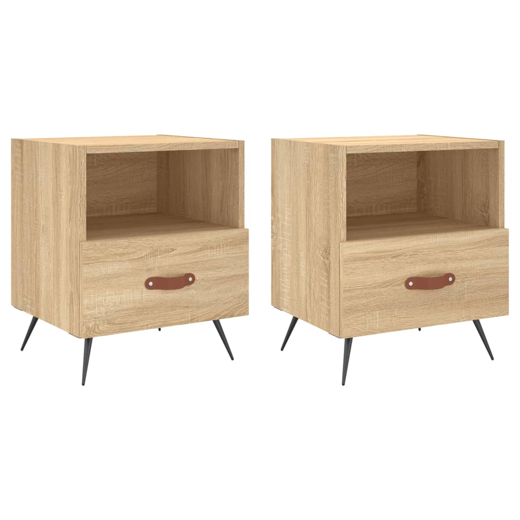 Sengeborde 2 stk Sonoma eg 40x35x47,5 cm træmateriale