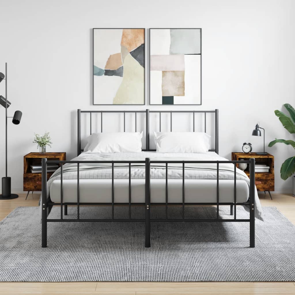 Sengeborde 2 stk Røget eg 40x35x47,5 cm træmateriale
