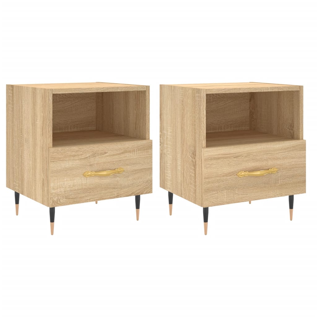 Sengeborde 2 stk Sonoma eg 40x35x47,5 cm træmateriale