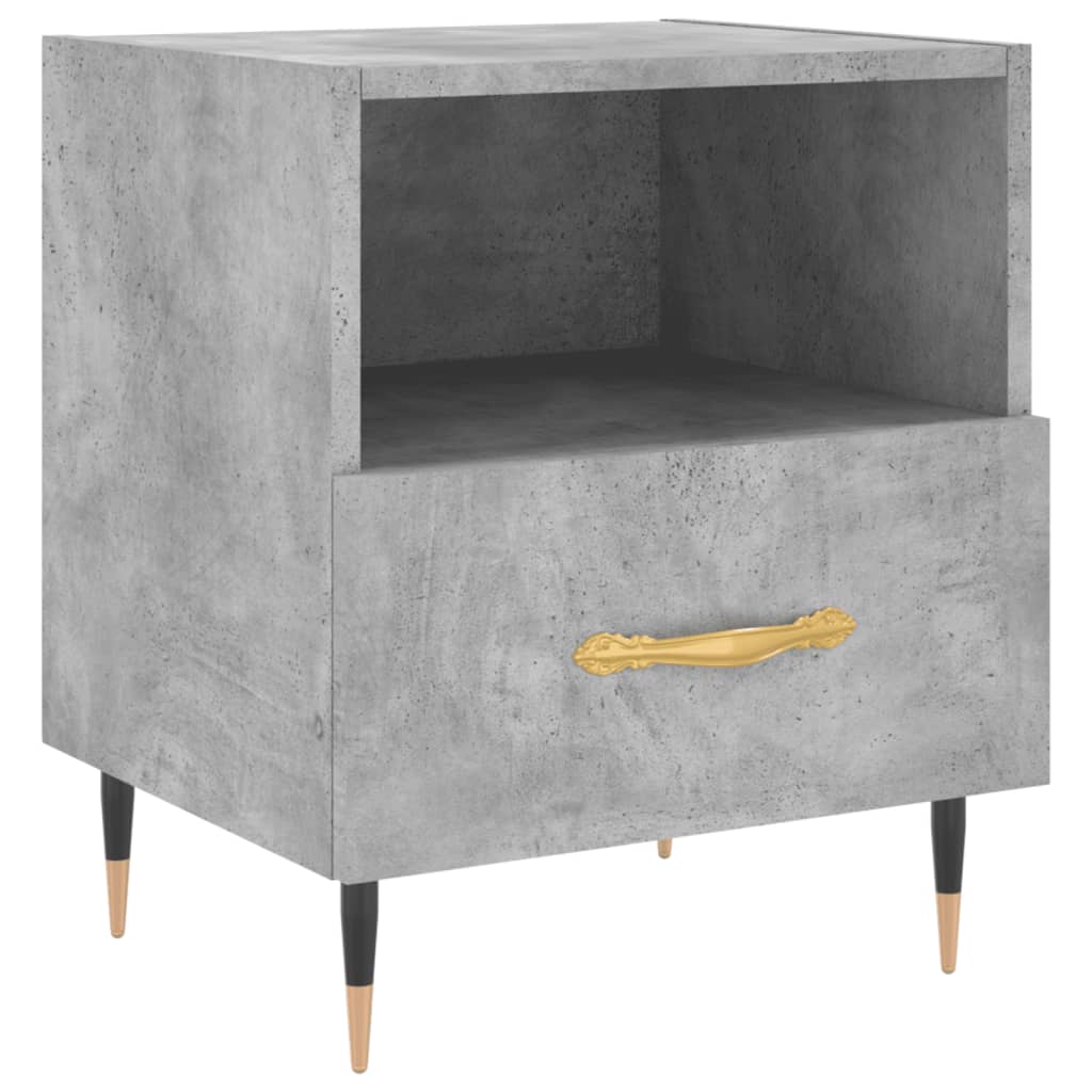 Sengeborde 2 stk Betongrå 40x35x47,5 cm træmateriale