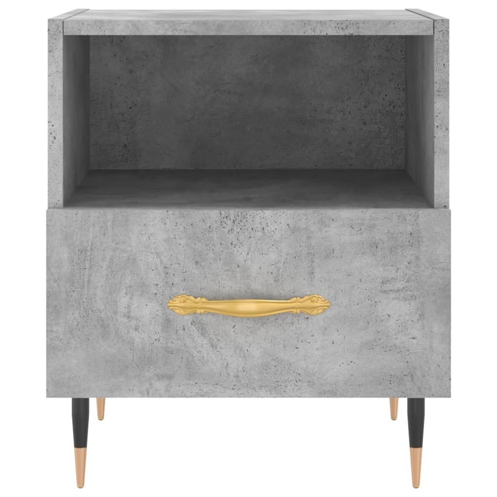 Sengeborde 2 stk Betongrå 40x35x47,5 cm træmateriale