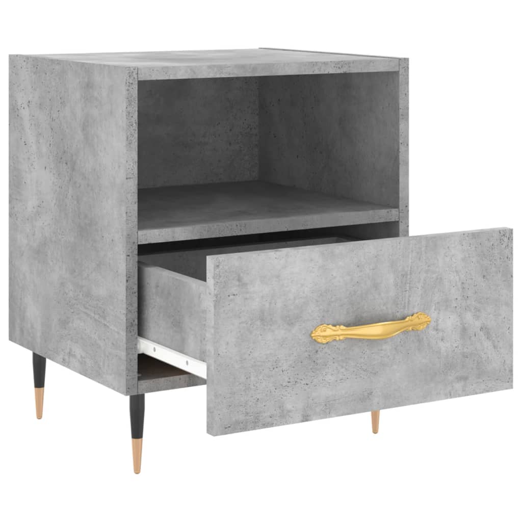 Sengeborde 2 stk Betongrå 40x35x47,5 cm træmateriale