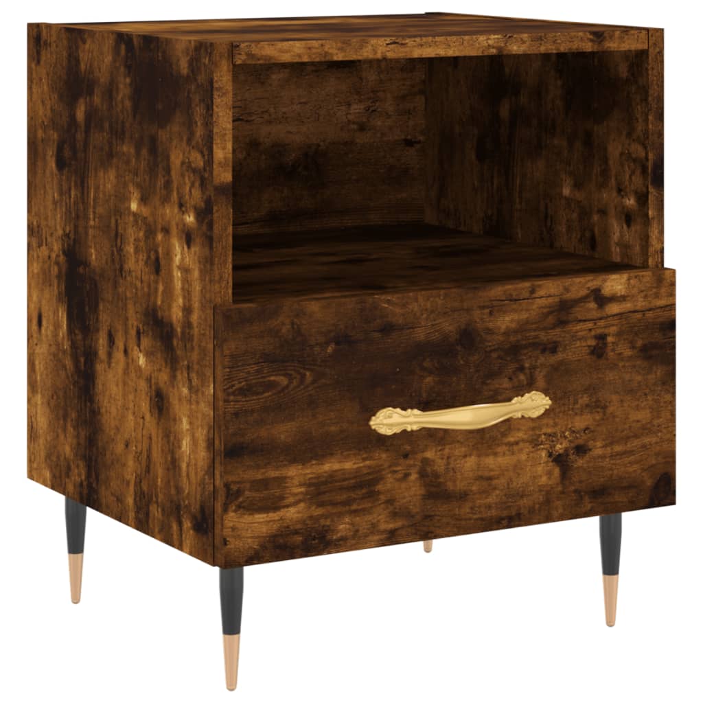 Sengebord røget eg 40x35x47,5 cm træmateriale