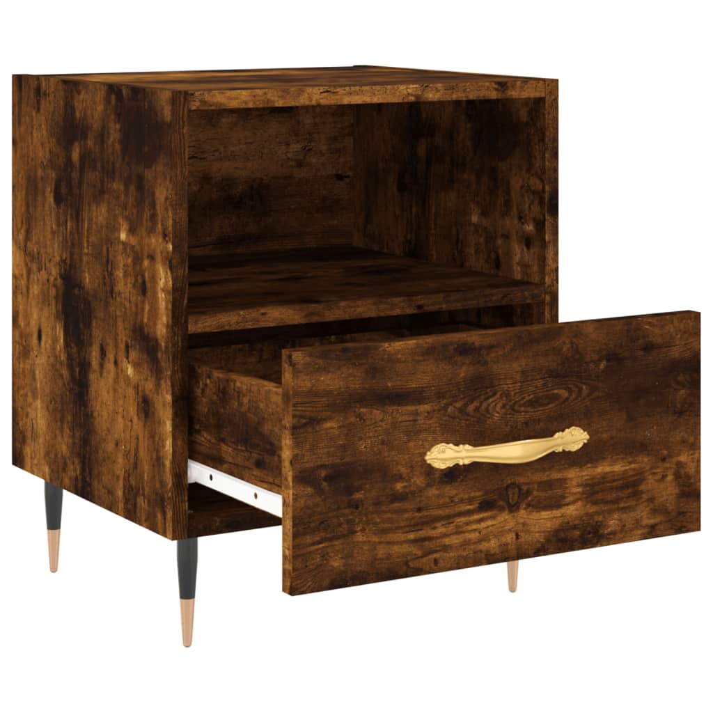 Sengebord røget eg 40x35x47,5 cm træmateriale