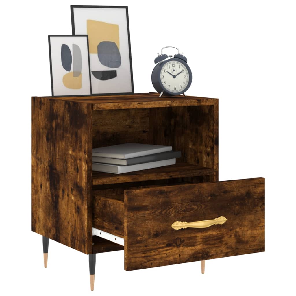 Sengebord røget eg 40x35x47,5 cm træmateriale