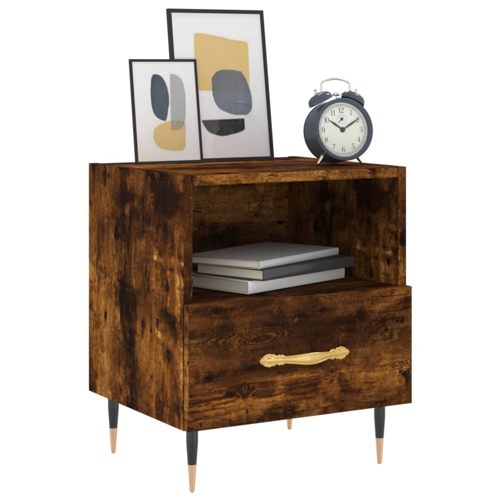 Sengebord røget eg 40x35x47,5 cm træmateriale