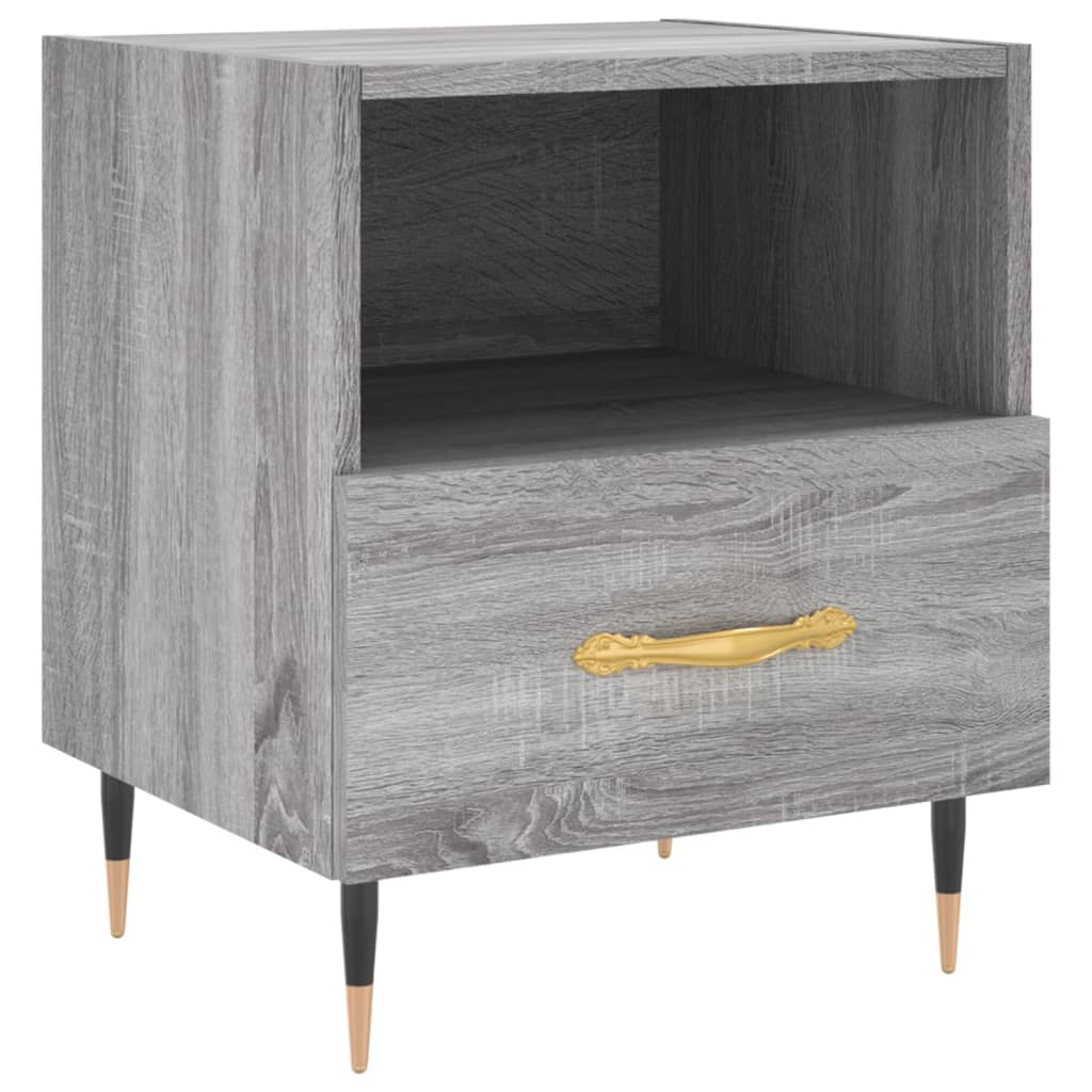 Sengeborde 2 stk Grå Sonoma 40x35x47,5 cm træmateriale