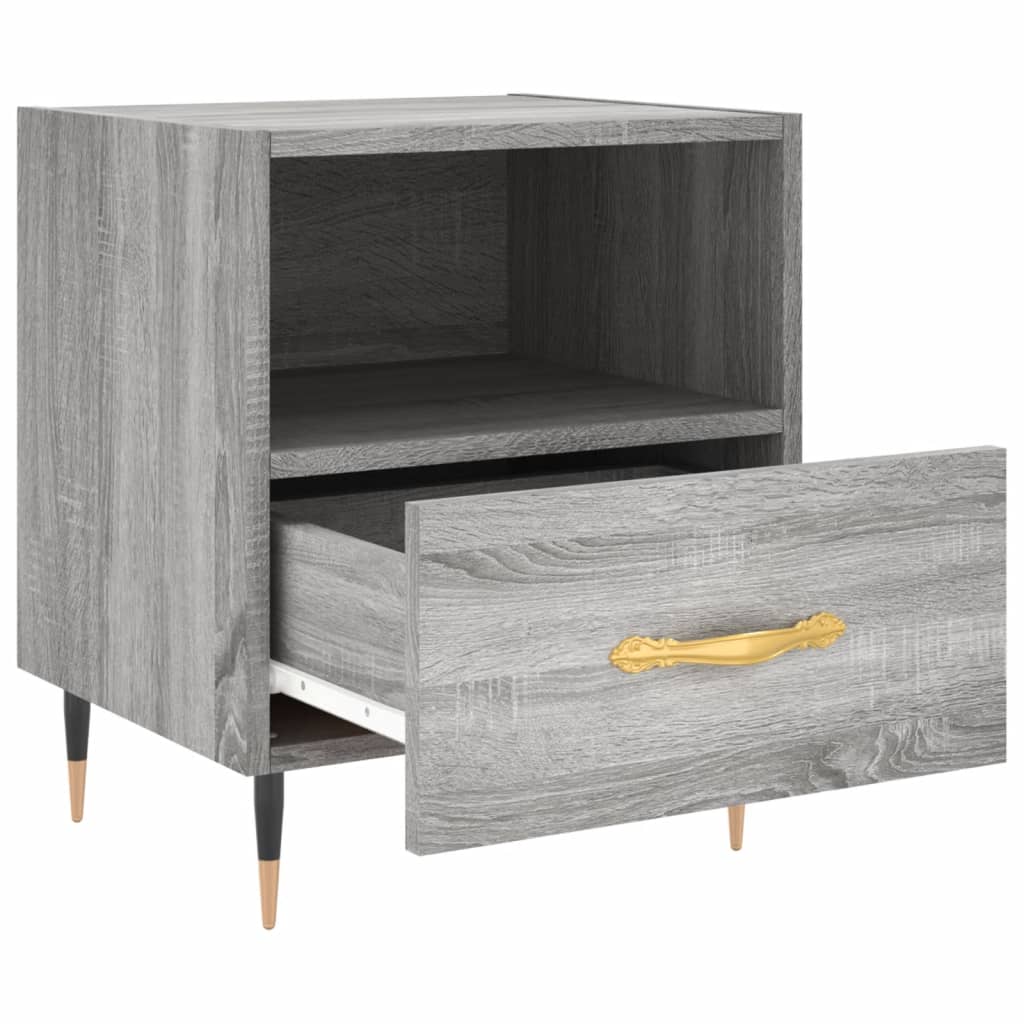 Sengeborde 2 stk Grå Sonoma 40x35x47,5 cm træmateriale