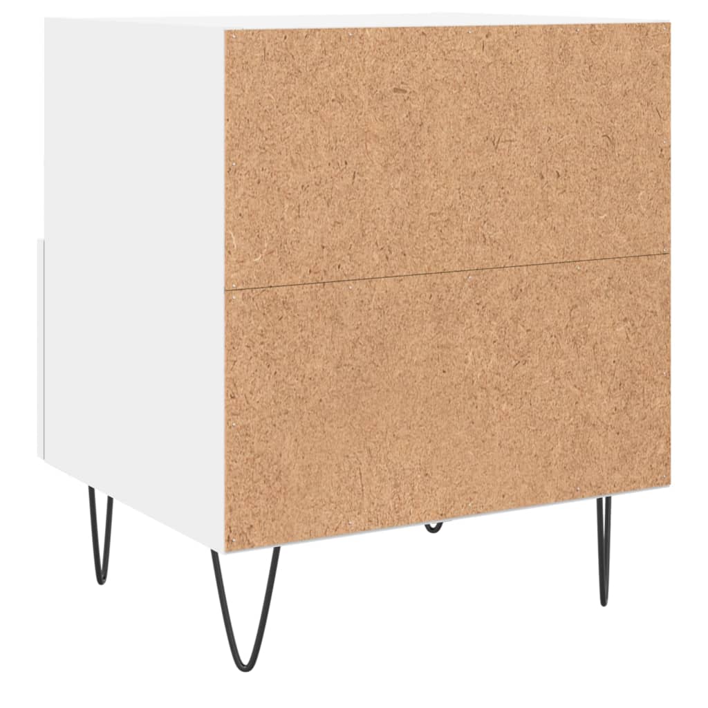 Sengeborde 2 stk Hvidt 40x35x47,5 cm træmateriale