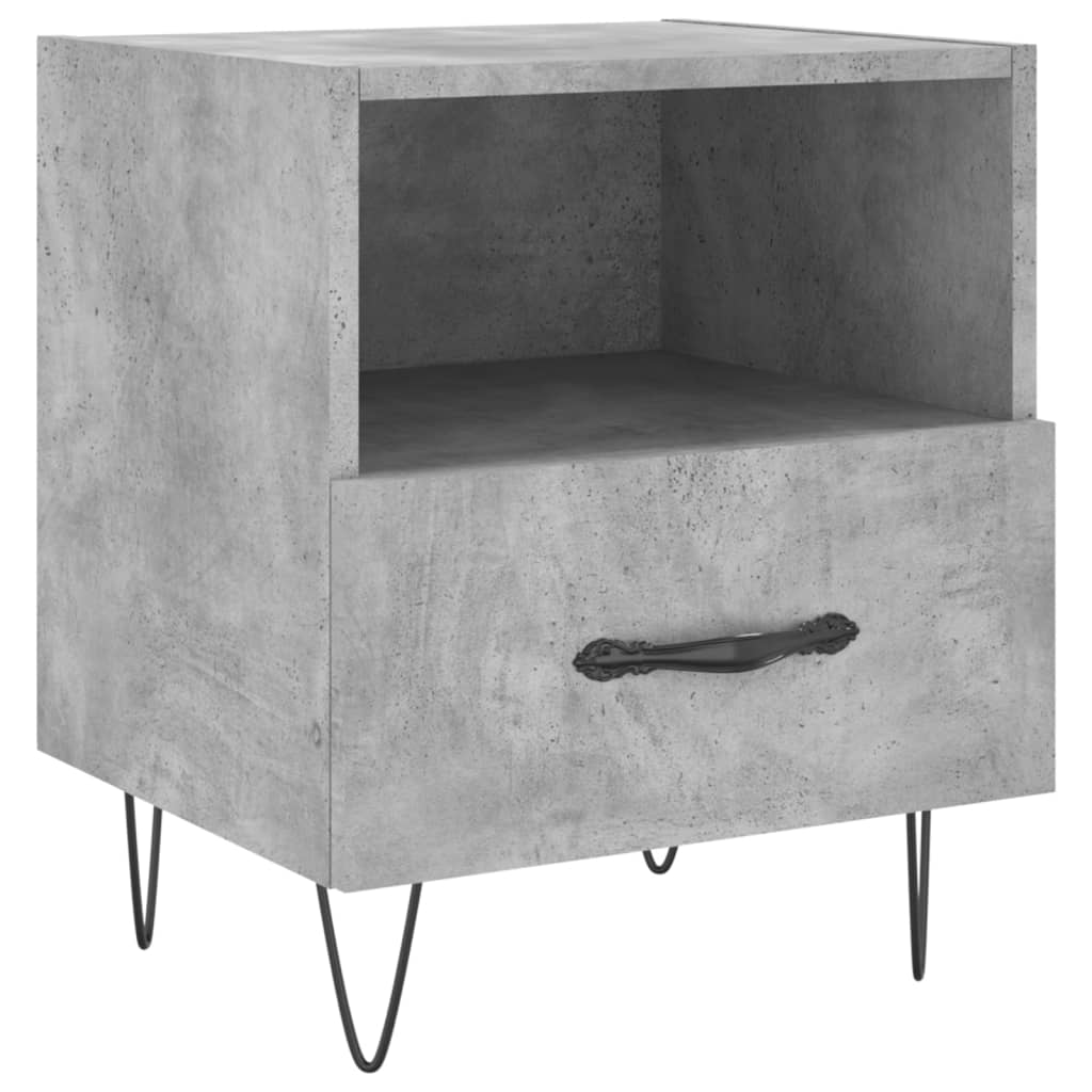 Sengeborde 2 stk Betongrå 40x35x47,5 cm træmateriale