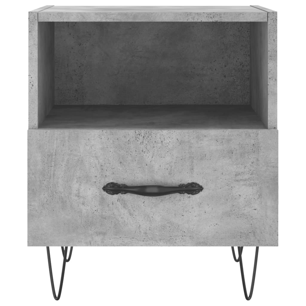 Sengeborde 2 stk Betongrå 40x35x47,5 cm træmateriale
