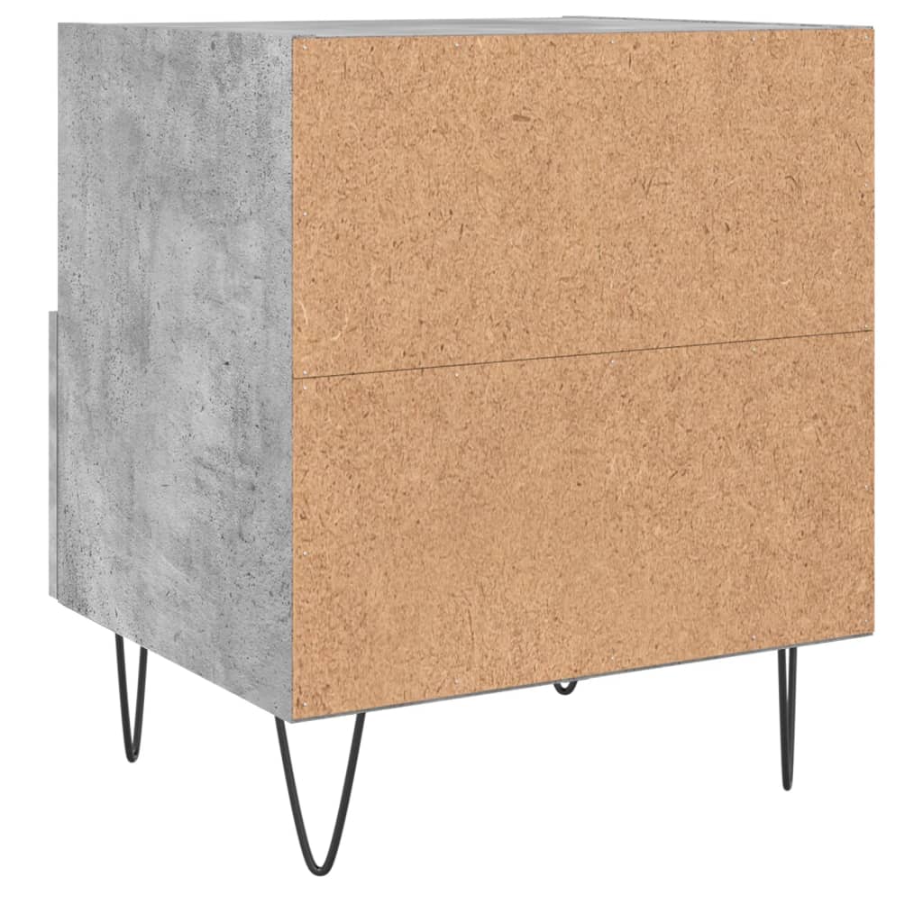 Sengeborde 2 stk Betongrå 40x35x47,5 cm træmateriale