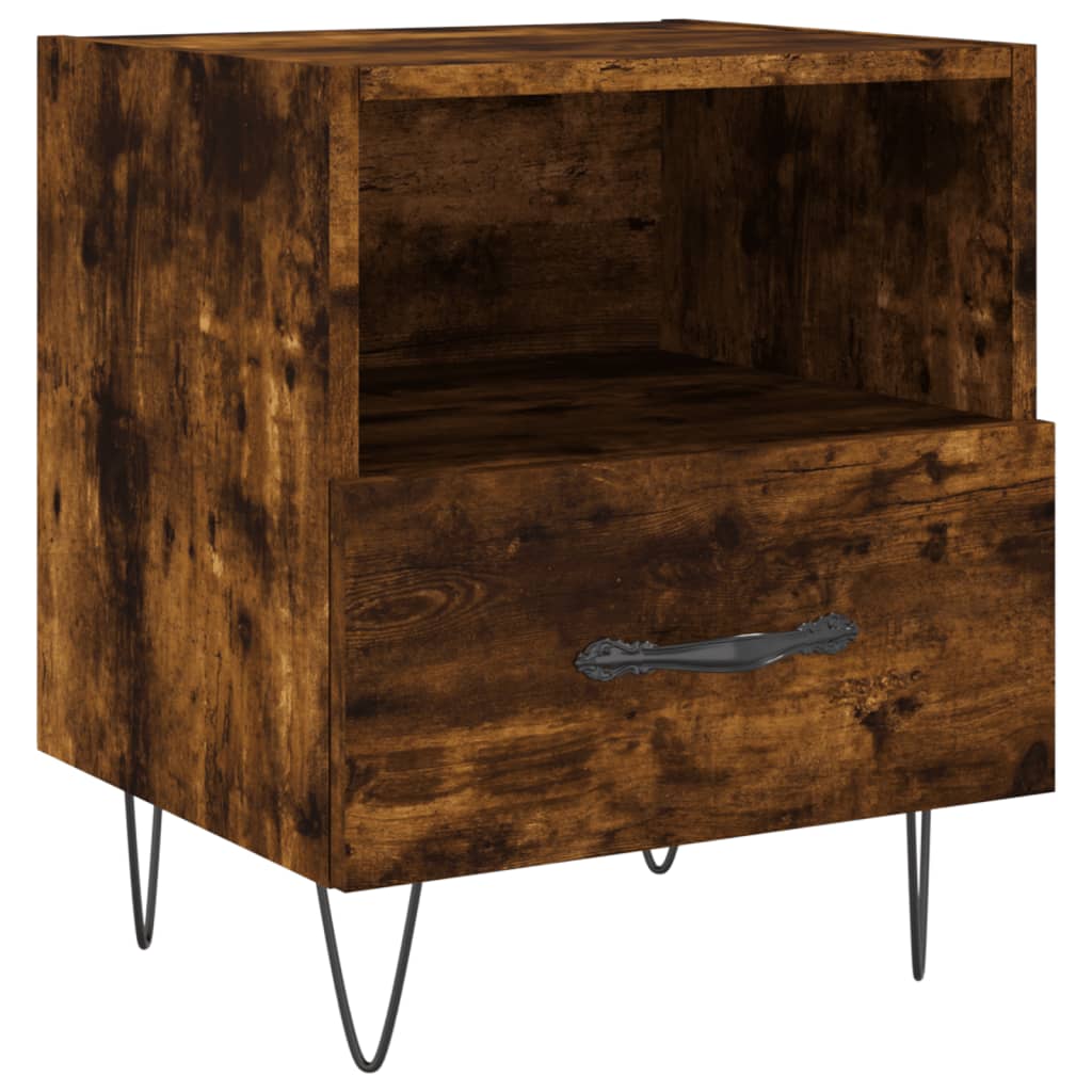 Sengebord røget eg 40x35x47,5 cm træmateriale