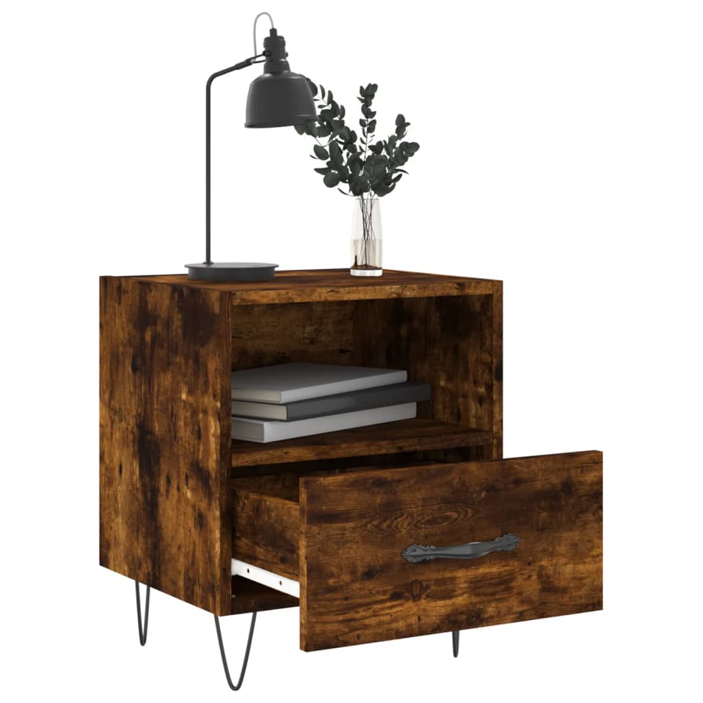 Sengebord røget eg 40x35x47,5 cm træmateriale