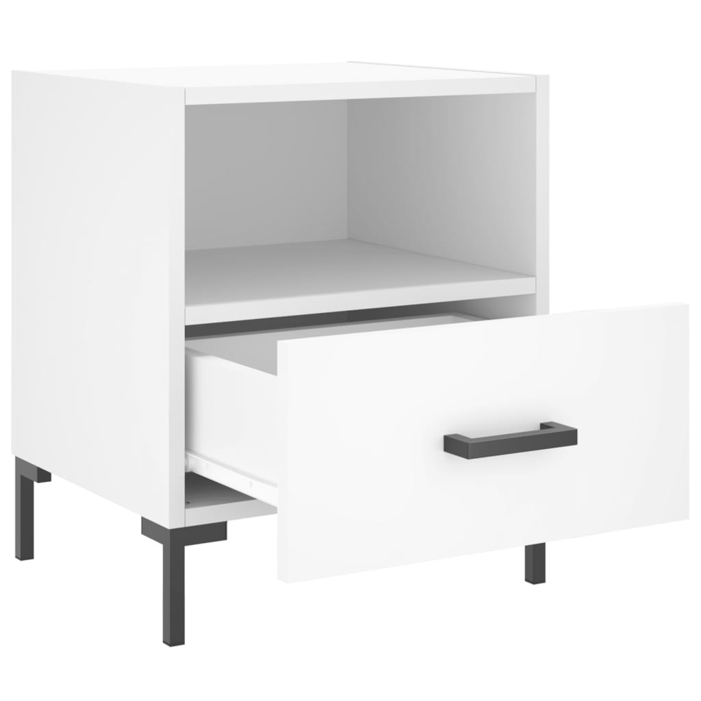 Sengeborde 2 stk Hvidt 40x35x47,5 cm træmateriale
