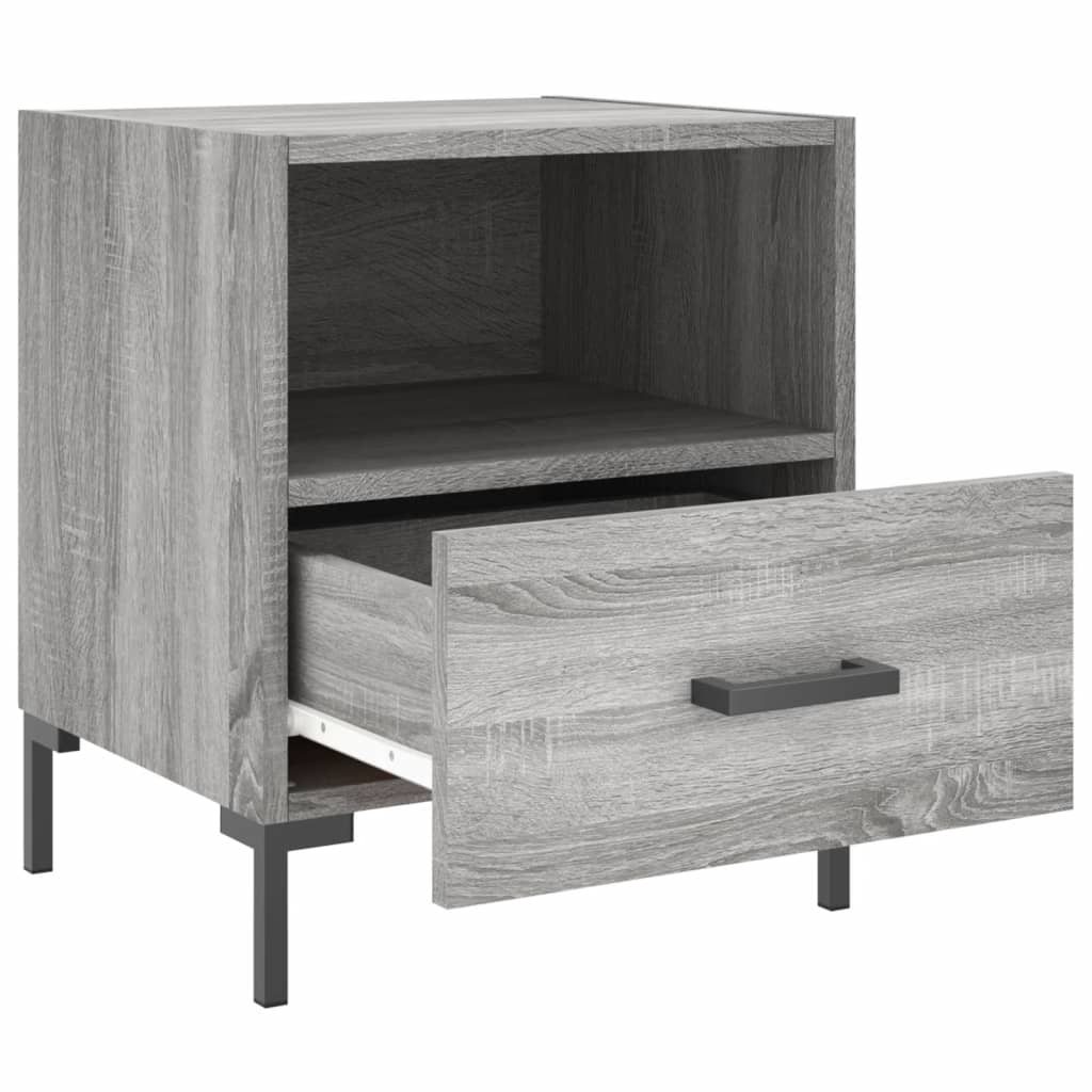 Sengeborde 2 stk Grå Sonoma 40x35x47,5 cm træmateriale