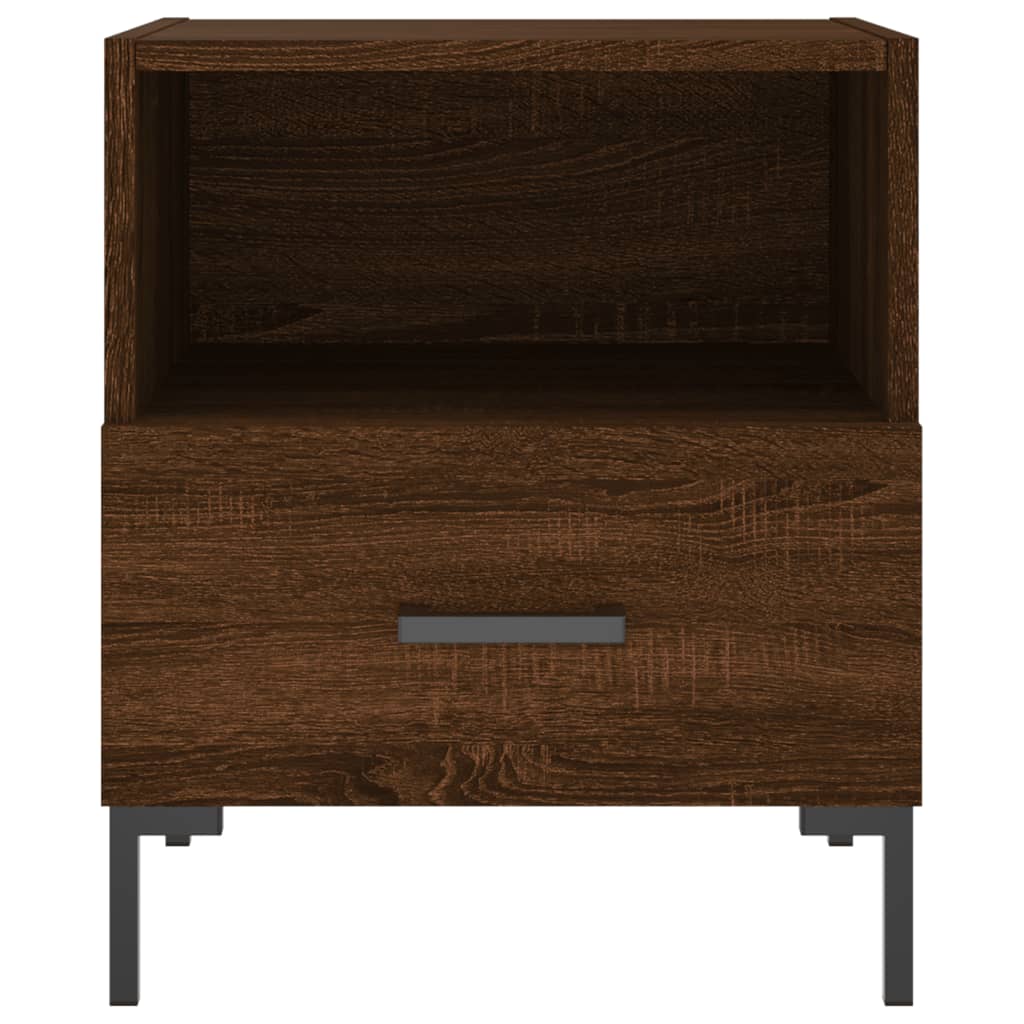 Sengeborde 2 stk. Brun eg look 40x35x47,5cm træmateriale