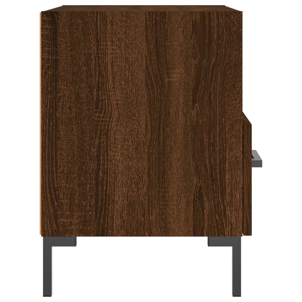 Sengeborde 2 stk. Brun eg look 40x35x47,5cm træmateriale