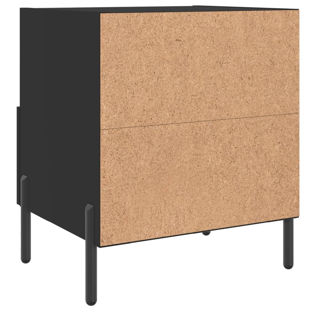 Sengeborde 2 stk Sort 40x35x47,5 cm træmateriale