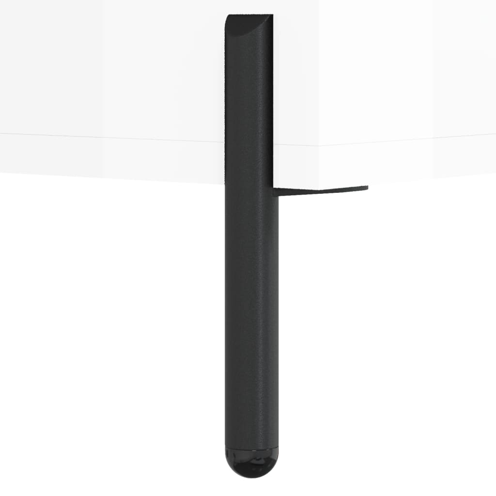 Sengeborde 2 stk Højglans hvid 40x35x47,5 cm træmateriale