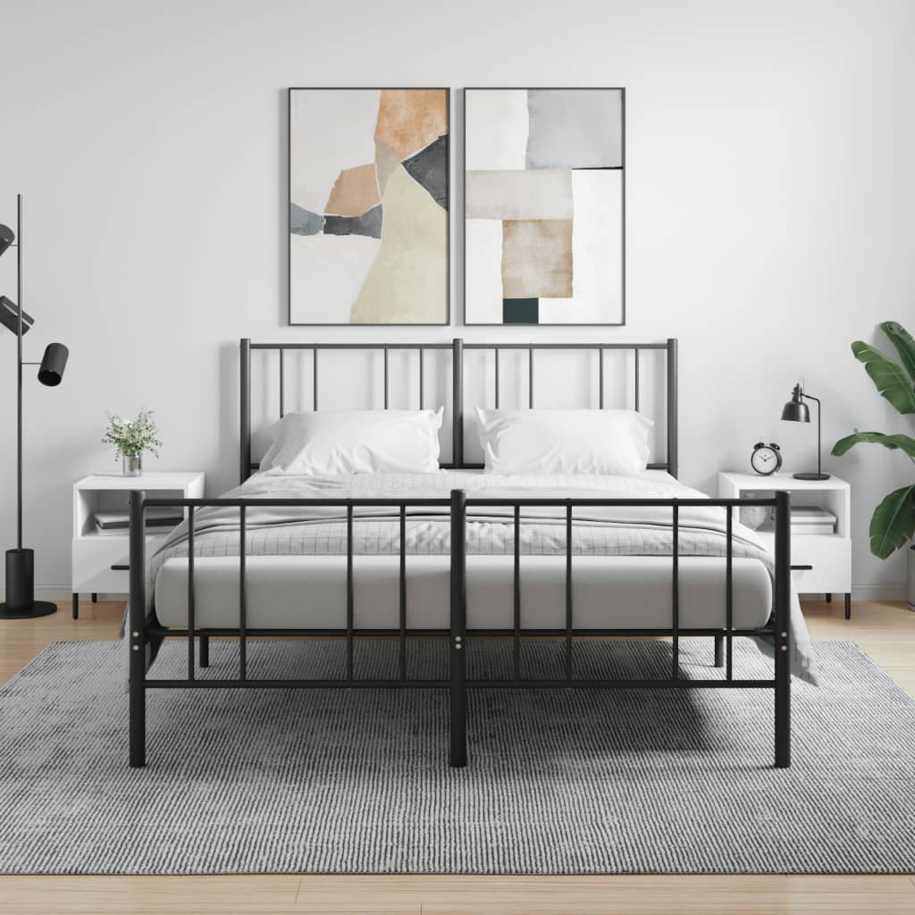 Sengeborde 2 stk Højglans hvid 40x35x47,5 cm træmateriale