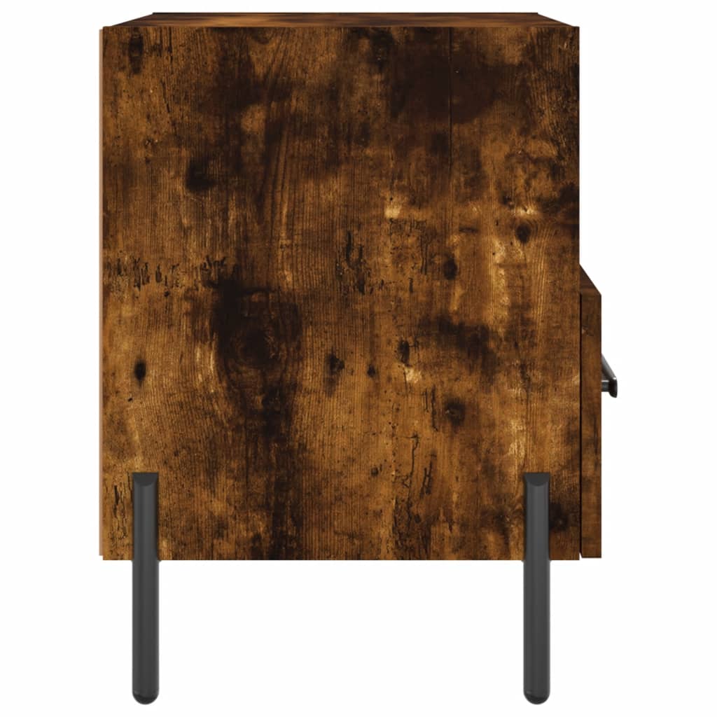 Sengeborde 2 stk Røget eg 40x35x47,5 cm træmateriale