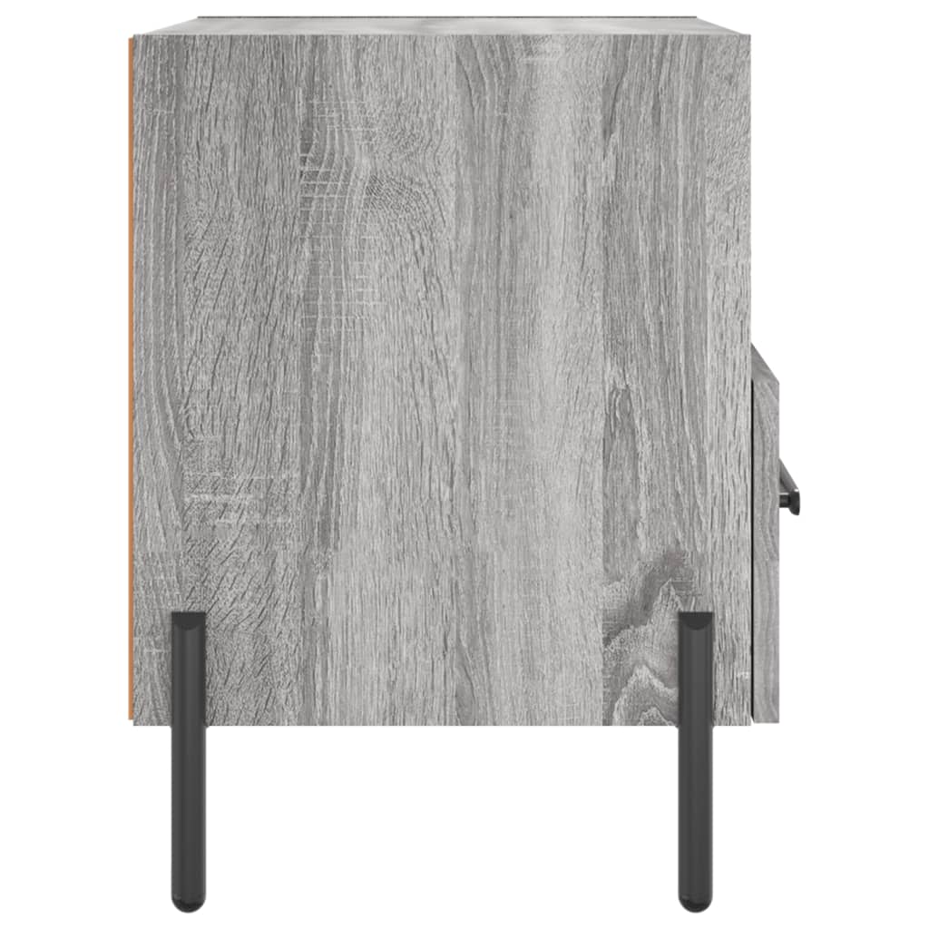 Sengeborde 2 stk Grå Sonoma 40x35x47,5 cm træmateriale
