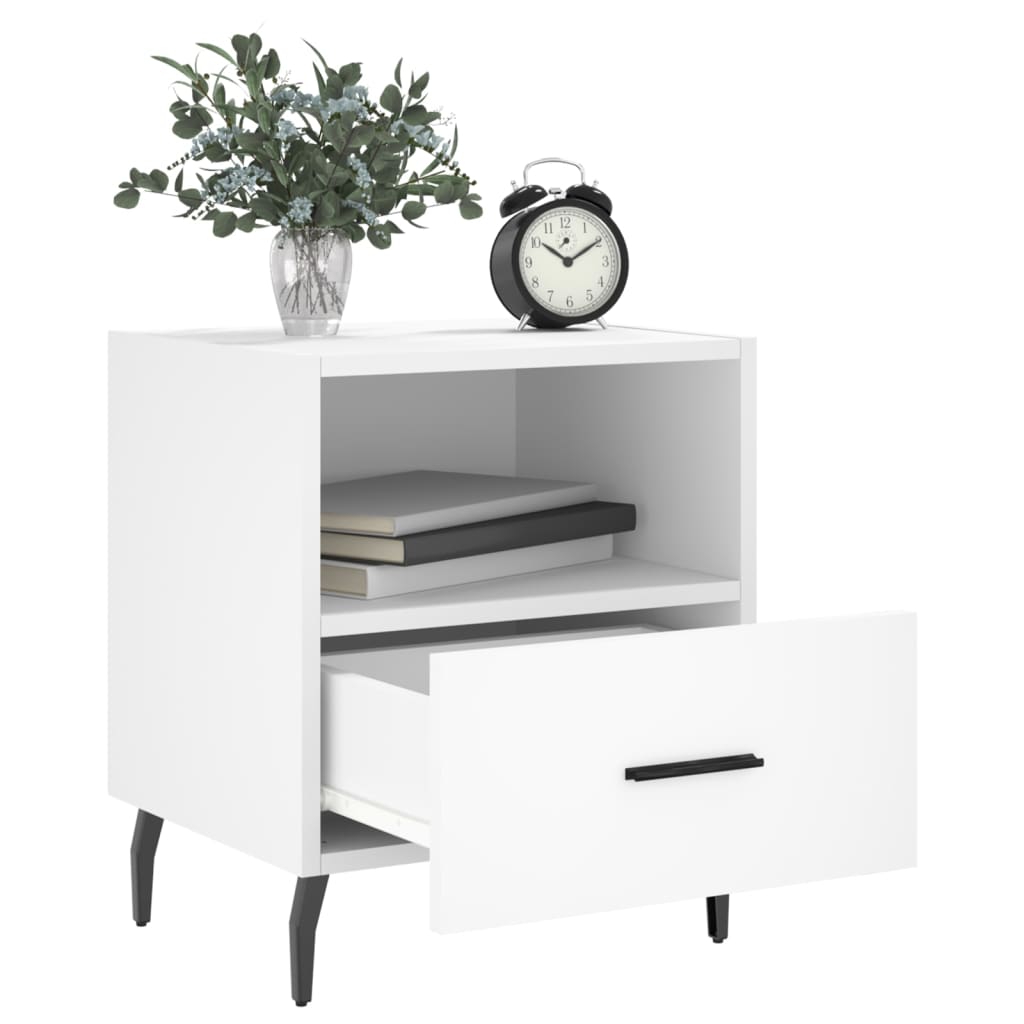 Sengeborde 2 stk Hvidt 40x35x47,5 cm træmateriale
