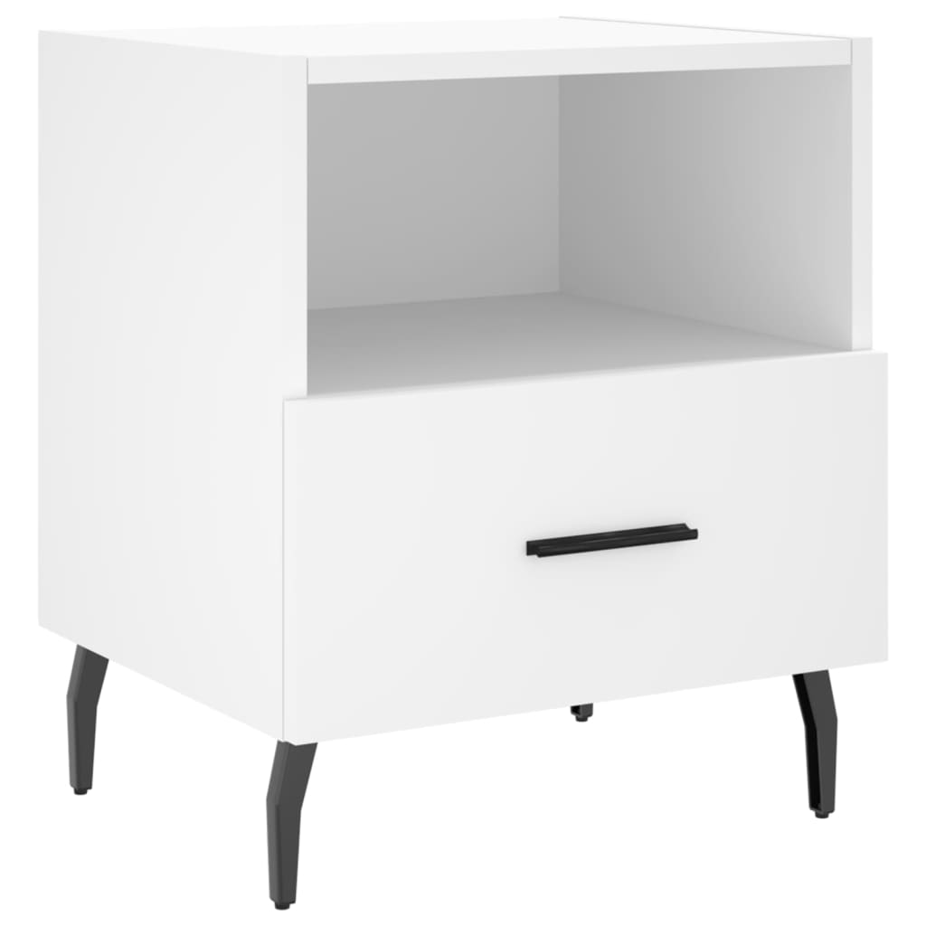 Sengeborde 2 stk Hvidt 40x35x47,5 cm træmateriale