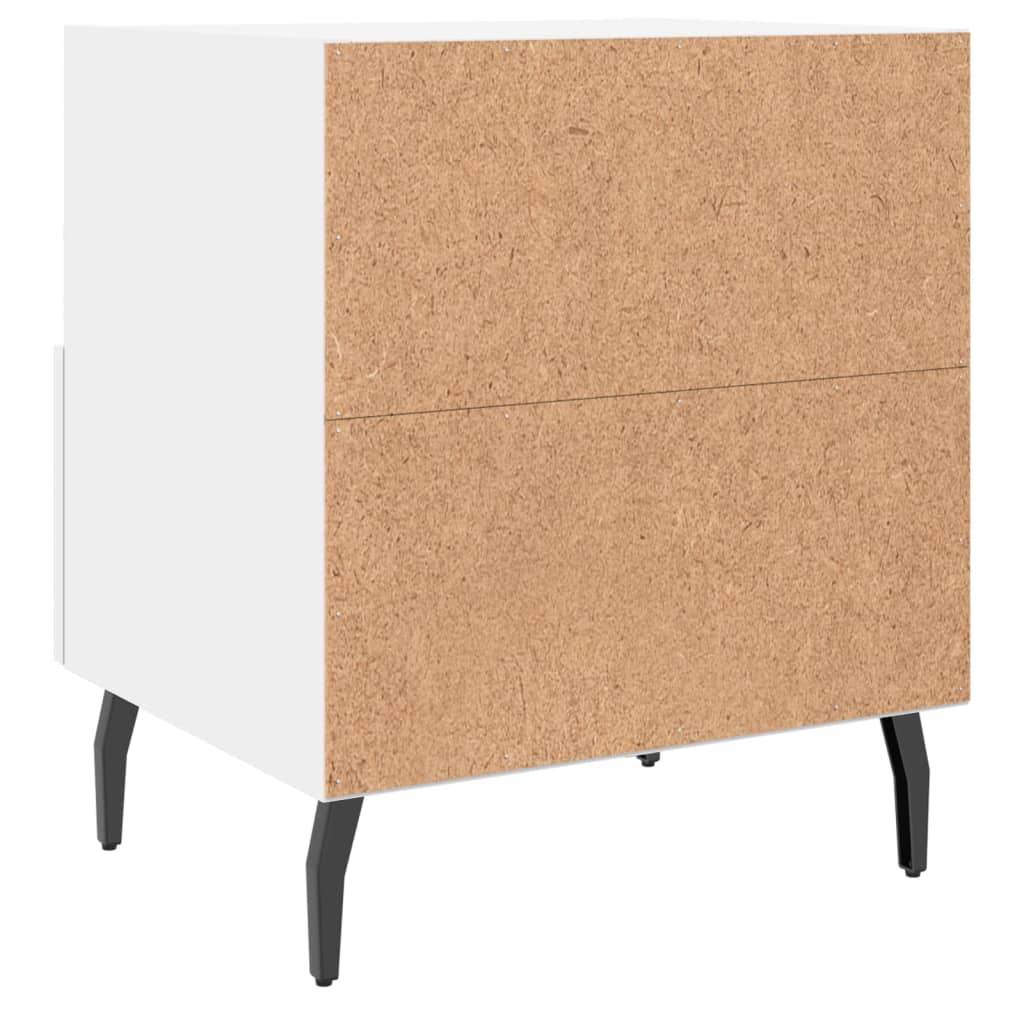 Sengeborde 2 stk Hvidt 40x35x47,5 cm træmateriale