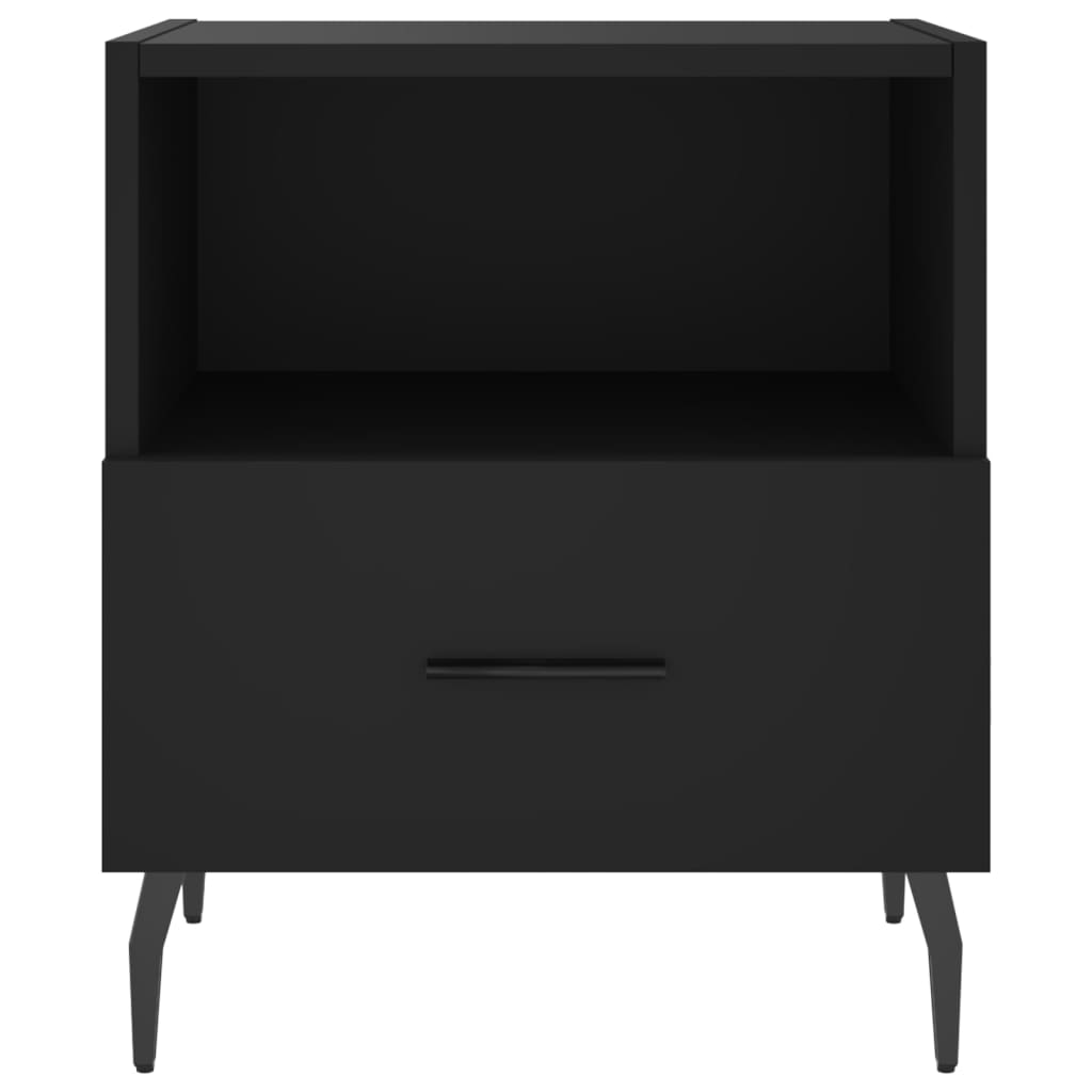 Sengeborde 2 stk Sort 40x35x47,5 cm træmateriale