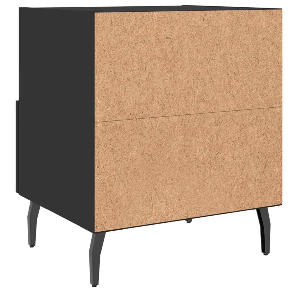 Sengeborde 2 stk Sort 40x35x47,5 cm træmateriale