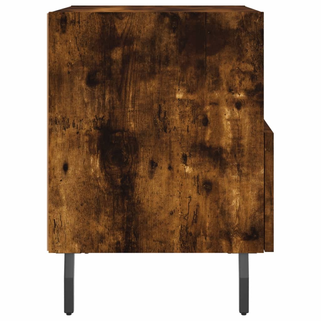 Sengeborde 2 stk Røget eg 40x35x47,5 cm træmateriale
