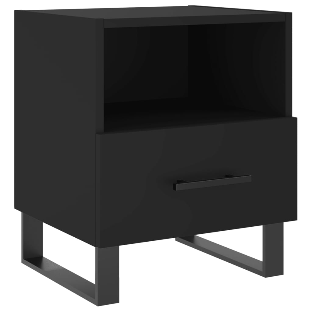 Sengeborde 2 stk Sort 40x35x47,5 cm træmateriale