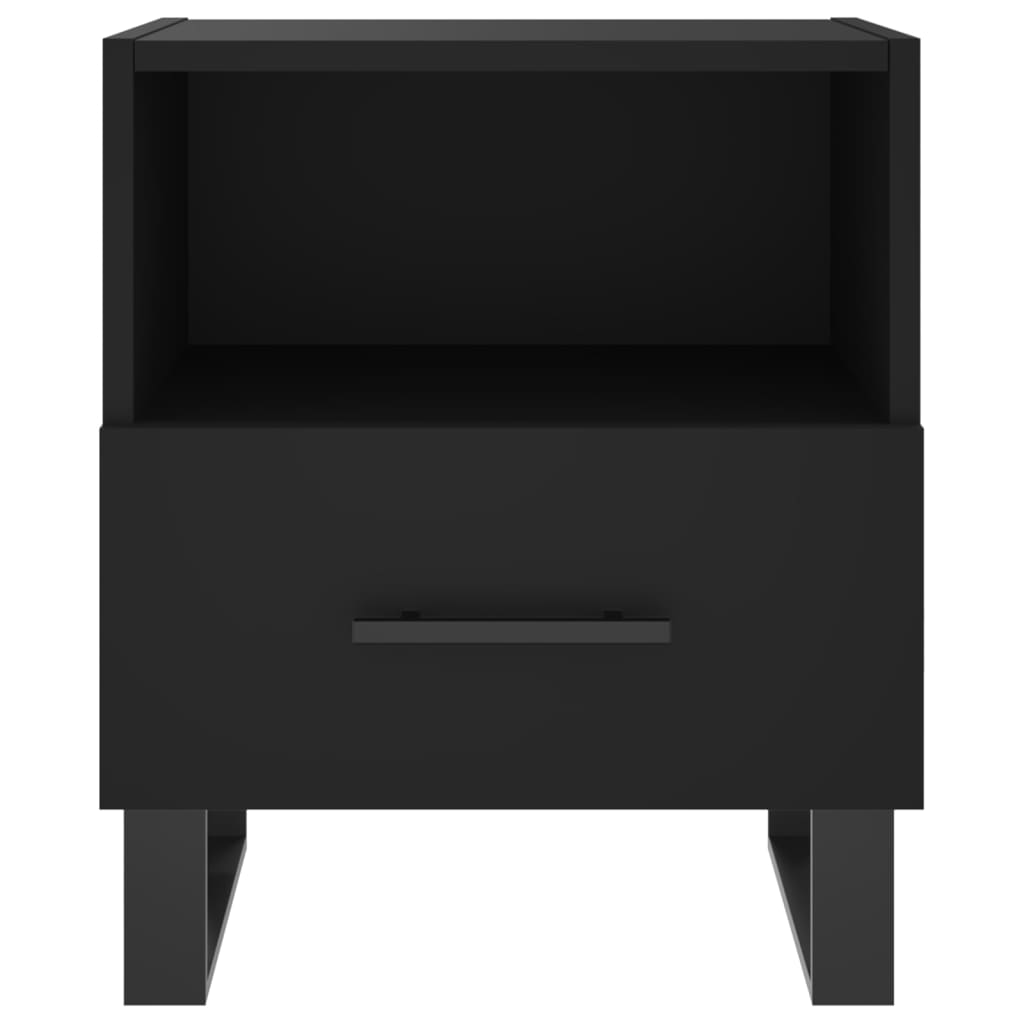 Sengeborde 2 stk Sort 40x35x47,5 cm træmateriale
