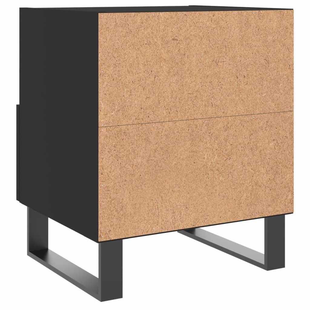 Sengeborde 2 stk Sort 40x35x47,5 cm træmateriale