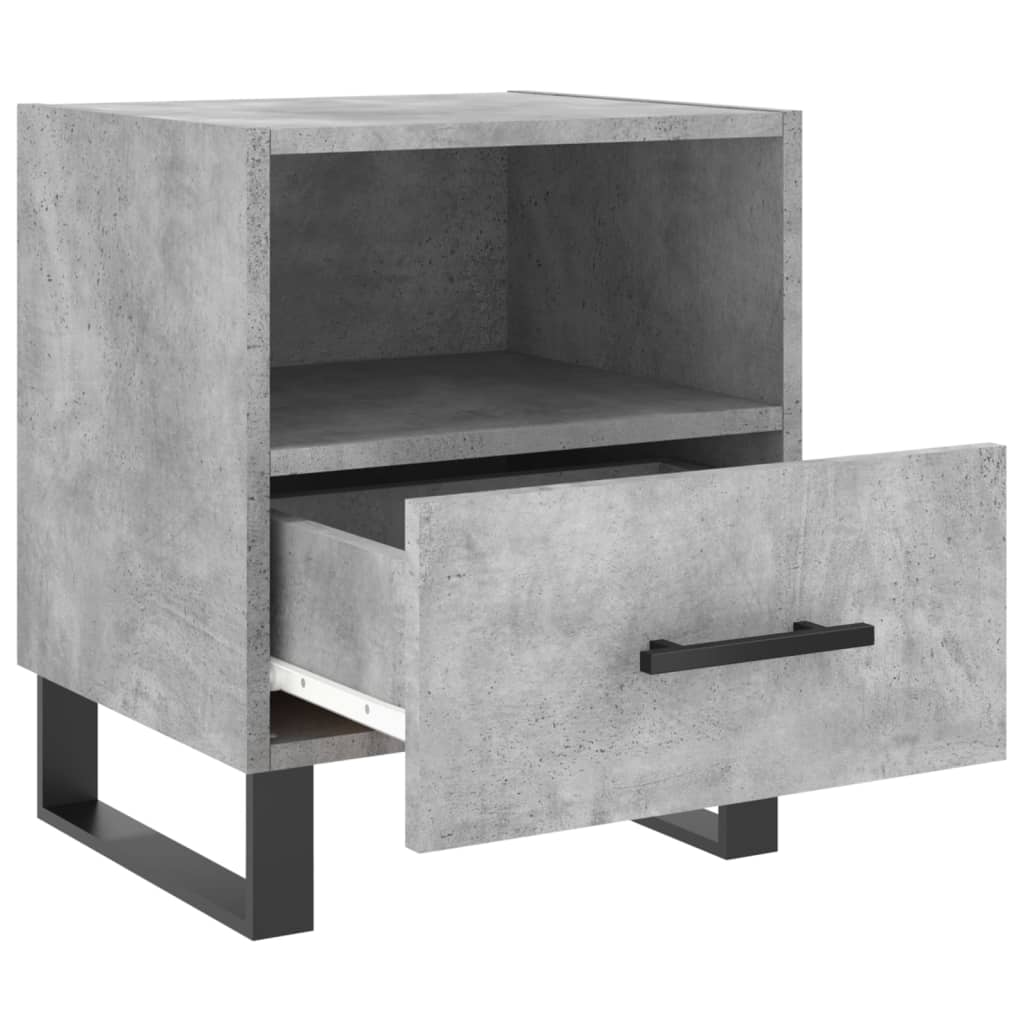 Sengeborde 2 stk Betongrå 40x35x47,5 cm træmateriale