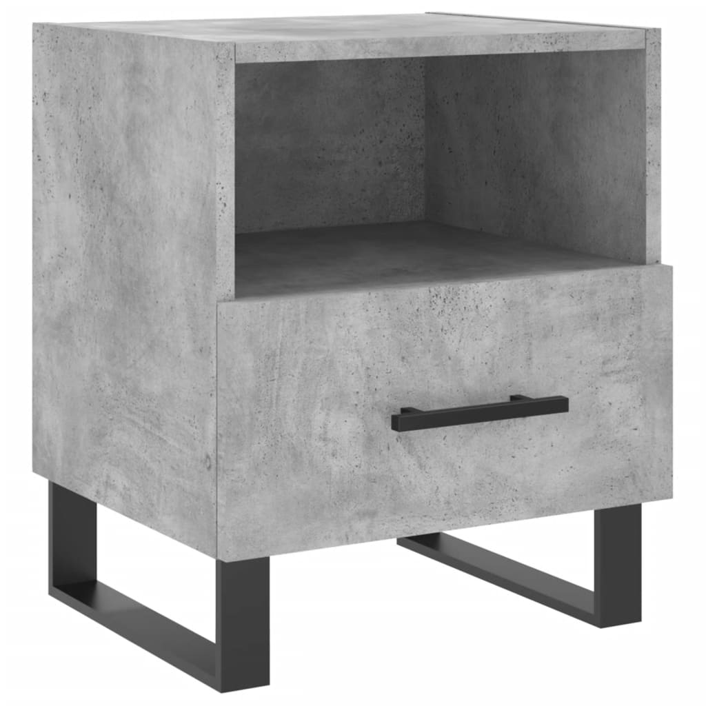 Sengeborde 2 stk Betongrå 40x35x47,5 cm træmateriale