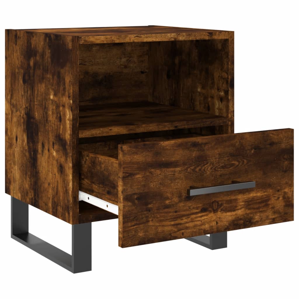 Sengebord røget eg 40x35x47,5 cm træmateriale